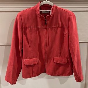 Alfred Dunner Rise/Pink Faux Suede  Blazer - Size 12P